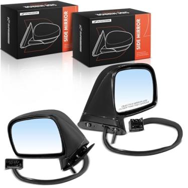 Imagem de A-Premium Par (2) espelhos retrovisores elétricos do lado do motorista e do passageiro - compatível com Lincoln Town Car 1995 1996 1997 - Espelho retrovisor externo externo aquecido manual dobrável