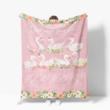 Imagem de Cobertor de ganso God Says You are Warm Decor Cobertor de flanela macio Presentes de ganso para crianças meninos meninas homens mulheres 101,6 cm x 127 cm