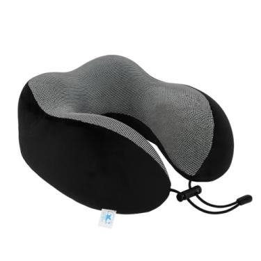 Imagem de Travesseiro de Pescoço Formato U para Viagem Avião Carro Ônibus Almofada Ortopédica Ergonômica com Espuma Viscoelástica para Cervical, Cabeça e Pescoco Adulto - NRSHOP (Preto)