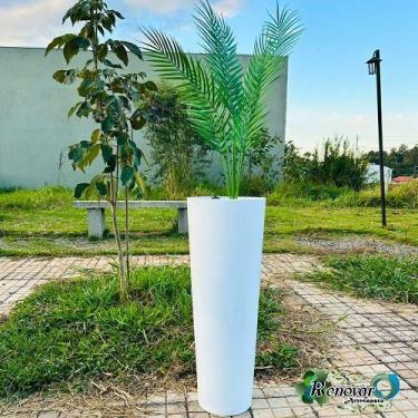 Imagem de Vaso De Planta Cone Ibiza Decorativo Marmorizado Polietileno - Renovar