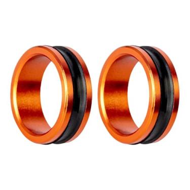 Imagem de RNXRZANK Linha de Pesca, Puxador de Linha, Enrolador de Fio, Metal, Ferramenta de Pesca Leve, Liga de Alumínio, Cabo Antiderrapante para Nós Seguros, 2 Pedaços de Laranja