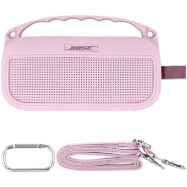 Imagem de Baval Capa de silicone macio para Bose New SoundLink Flex Alto-falante Bluetooth portátil 2ª geração, capa de silicone rosa pétala