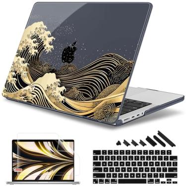 Imagem de May Chen Compatível com M3 MacBook Pro 16 A2991 M2 A2780 M1 A2485 Pro/Max com tela retina, compatível com Touch ID 2023 2022 2021, capa rígida com capa de teclado e protetor de tela, Sea Wave