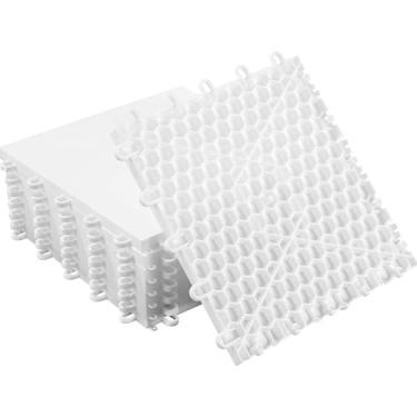 Imagem de 8 peças de tapetes de piso de hóquei, telhas de gelo sintéticas interligadas de terra seca para equipamento de treinamento de hóquei, placa para tiro ao ar livre, interna, expansível e fácil