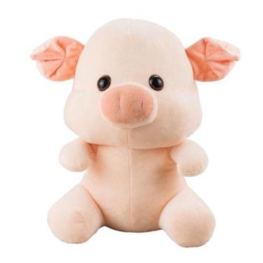 Imagem de Porco Sentado 22cm  Pelúcia Infantil, Presente Criativo e Decoração - 