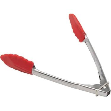 Imagem de Pegador Silicone Pinça Culinária Profissional 25CM Cabo Inox Salada Churrasco Air Fryer Fritura Antiaderente Multiuso PREMIUM