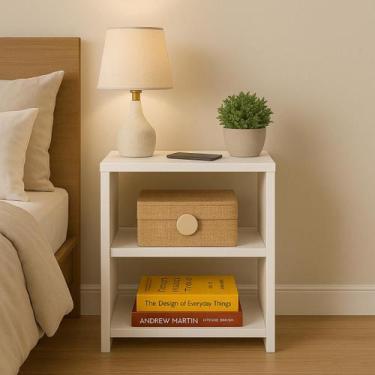 Imagem de Mesinha De Cabeceira Moderna Nicho Lateral Cama Decoração 50cm MDF Qua