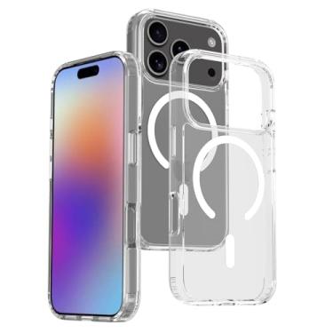 Imagem de Eilkmcre Capa para iPhone X7 Pro, [compatível com MagSafe] Capa protetora rígida de policarbonato antiimpressão digital à prova de choque de grau militar para iPhone X7 Pro, transparente