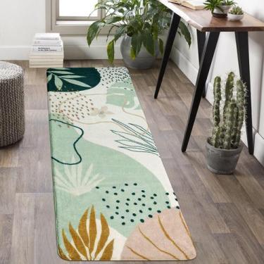 Imagem de Tapete Runner Uhome Cute Green Plant 60x180cm lavável - Uphome