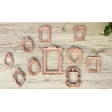 Imagem de Kit 10 Molduras Rosê Quadros Resina Parede Decoração D223 - Ciranda Ar