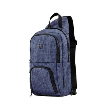 Imagem de Bolsa de corpo transversal dois compartimentos Lifestyle Wenger, Azul