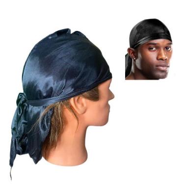 Imagem de Bandana Preta cetim c/ cauda longa Basquete Rapper c/ 3 un - Blook
