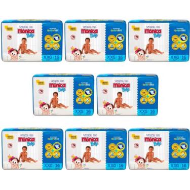 Imagem de Kit Fralda Turma da Mônica Baby  Jumbo - Tam XXG - 128 Fraldas - ATACA