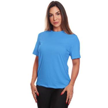 Imagem de Camiseta Feminina Dry Fit Básica Lisa Proteção Solar UV Térmica Blusa 