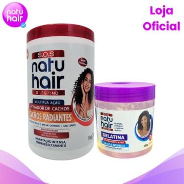 Imagem de Creme para Pentear + Ativador de Cachos - Cachos Radiantes 1kg SOS Nat