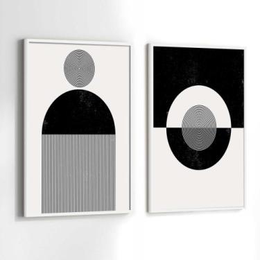 Imagem de Conjunto Quadros Decorativos com Moldura Minimalista Preto e Branco Li