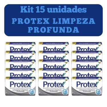 Imagem de Kit Com 15 Sabonete Em Barra Protex Limpeza Profunda 85g