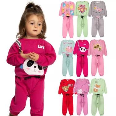 Imagem de Kit Sortido 4 Peças Moletom Roupa De Bebê Menina Infantil Inverno 2 Ca