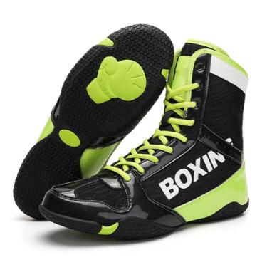 Imagem de Calçados Profissionais para Treinamento e Luta Livre para Homens e Mulheres - Tênis de Cano Alto Respiráveis Fitness, Cano Alto Fisiculturismo Boxe Levantamento Peso
