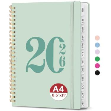 Imagem de Agenda 2026, agenda semanal e mensal, janeiro de 2026 a dezembro de 2026, agenda de calendário de capa dura com abas e bolso interno, material escolar para mulheres e homens - A4 (21,6 cm x 28 cm