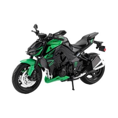 Imagem de Modelo De Motocicleta Kawasaki Z1000 ZX-6R Em Escala 1:12 Com Direção 