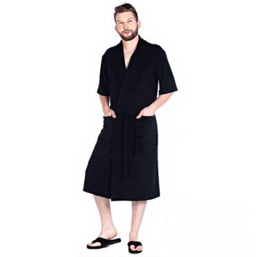 Imagem de Roupão Masculino Vairelli Atoalhado Henrique Cor Preto 10 Tamanho G