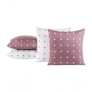 Imagem de Almofadas Cheias Petit Poá 04 Peças - Rose - Qualidade Impecável - BIA