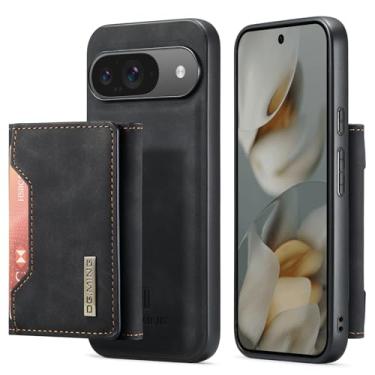 Imagem de Capa carteira de couro magnética destacável 2 em 1 para Google Pixel 10 Pro, 8 compartimentos para cartão, recurso de suporte, TPU à prova de choque e capa de telefone de couro premium (preto)