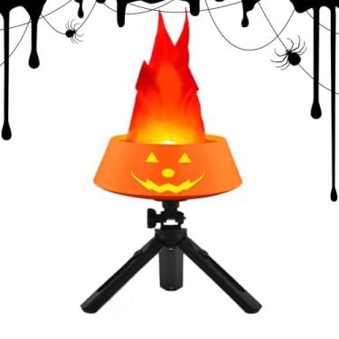 Imagem de Rrlihjgu Lâmpada de Chama LED,Luzes LED de Abóbora para Festas e Festivais - Ornamentos Decorativos Realistas com Longa Duração de Mesa para Discotecas Quintal Bar Festas Festivais e Jardim