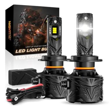 Imagem de NIGHTEYE Lâmpadas de neblina H7 - 25000LM 6500K branco frio, luz de direção super brilhante de 120 W, Plug and Play, resfriamento do ventilador, pacote com 2