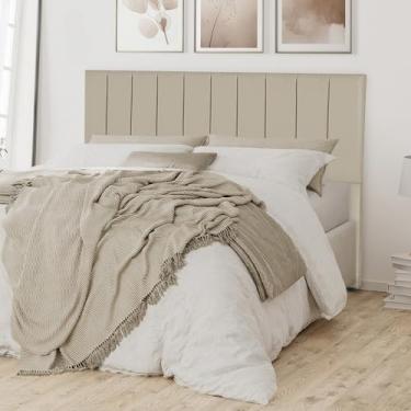 Imagem de Cabeceira de Cama Estofada Detalhes Com Pé(0,90,SUEDE PALHA)