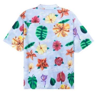 Imagem de Camisa floral Básica Masculina estampada - Blue Sky, Preto, M