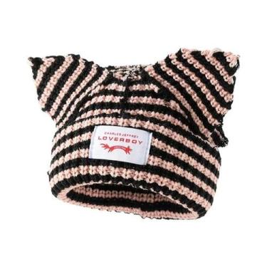 Imagem de Gorro De Inverno Unissex Quente Com Orelhas De Gato Em Crochê, Boné Hi