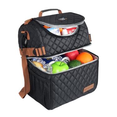 Imagem de INSMEER Lancheira Térmica 15L Feminina com Duplo Compartimento, Bolsa Termica de Almoço Impermeável à Prova de Vazamentos para Trabalho, Escola, Academia e Piquenique
