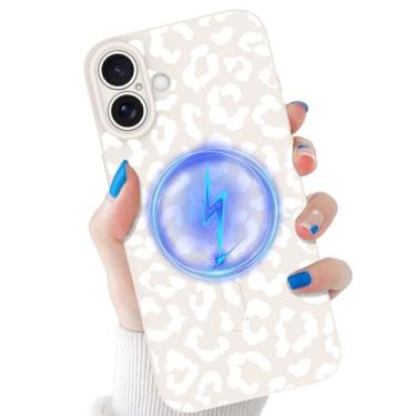 Imagem de tharlet Capa compatível com iPhone 17 Cheetah, compatível com MagSafe, TPU macio à prova de choque, antiarranhões, estampa de guepardo, para iPhone 17 de 6,3 polegadas, leopardo branco