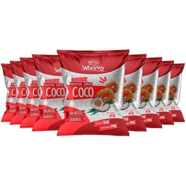 Imagem de Kit 20 Biscoito Fit Sabor Coco com Whey Protein de 16g de Proteína com 45g-Wheyviv