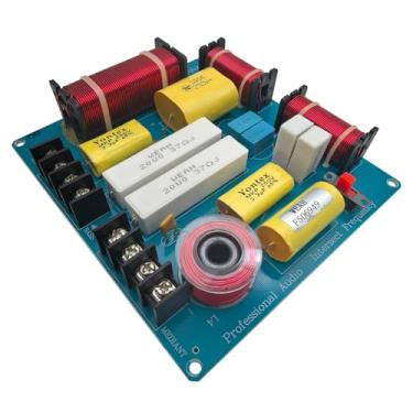 Imagem de HiQltyla Crossover de alto-falante de 3 vias, WEAH-3505B Crossover passivo ajustável de 300 W para áudio doméstico de carro, tweeter mediante de graves de 4 a 8 Ohm