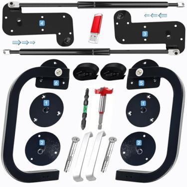 Imagem de Tlongxia (Vertical, King/California King, cria uma cama luxuosa, kit de ferragens para cama Murphy, sistema de mola a gás haste hidráulica de ar médio, moldura de parede dobrável escondida na parede