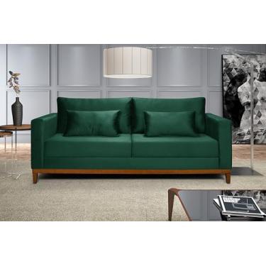 Imagem de Sofá Bahamas 1,70 Veludo Luxo Sala de Estar Casa Imperial (Verde 181)