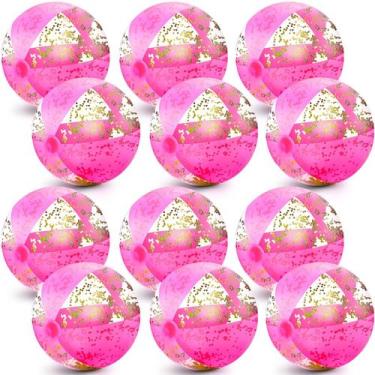 Imagem de Beach Ball Chivao inflável Glitter rosa de 16 polegadas (12 peças)