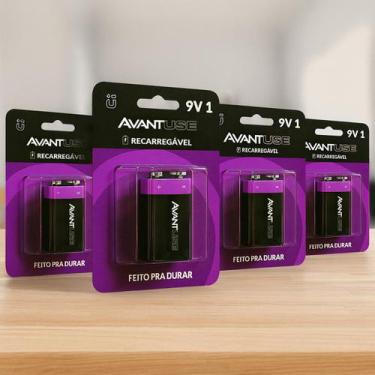 Imagem de Kit 4 Pilhas Baterias Recarregável 9v Cod: 408430021-4 Avant Use