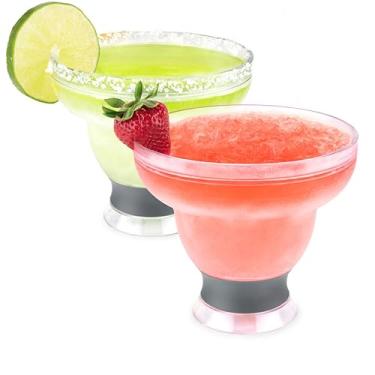 Imagem de HOST Copos de coquetel FREEZE Margarita, copo congelado de plástico Margarita, conjunto de bebidas, Cinco de Mayo, festa de taco, festa de festa, cinza, conjunto de 2
