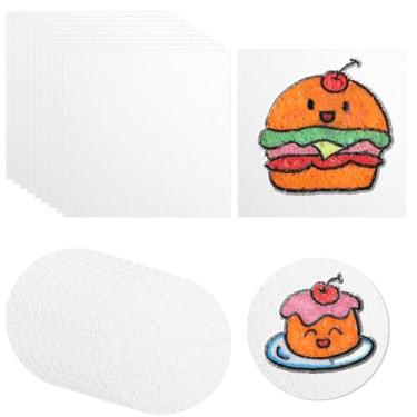 Imagem de Kit de pintura de textura de espuma mágica de 20 peças, tinta inchada mágica quadrada e redonda, cartões brancos, arte DIY e suprimentos de artesanato infantil para pintura acrílica