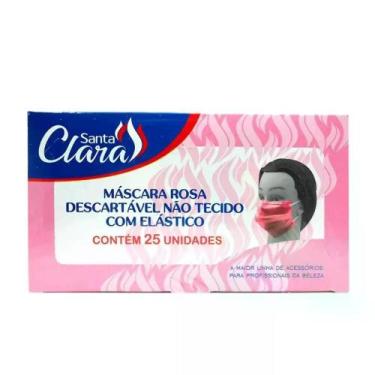 Imagem de Máscara Descartável Rosa C/Elástico Santa Clara