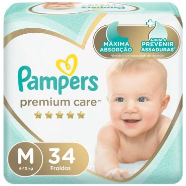 Imagem de Fralda Pampers Premium Care Tamanho M Pacote Mega 34 Fraldas Descartáveis