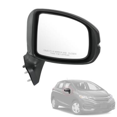 Imagem de JDMSPEED Espelho retrovisor lateral direito compatível com Honda Fit 2015-2020 não aquecido manual dobrável preto substituto # HO1320332 76208-T5R-A01