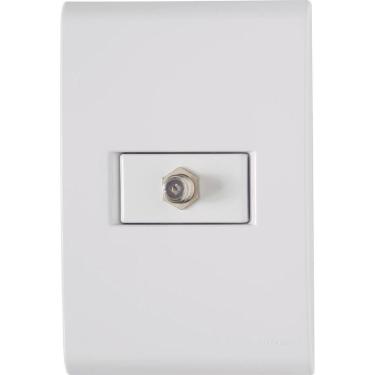 Imagem de Conjunto Liz Branco 4x2 Com 1 Tomada Tv-sat Coaxial - 57170017 - Tramontina Cj.tomada Tv Sat Tramontina 57170-017