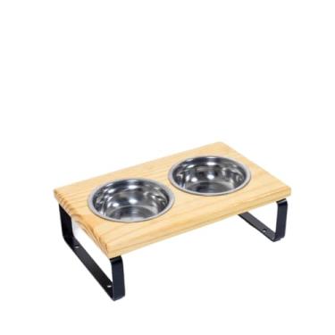 Imagem de Comedouro Elevado Para CãEs E Gatos, Duplo Com Tigelas De AçO InoxidáVel, Comedouro E Bebedouro Para Pet(Pequeno)