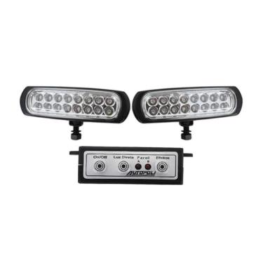 Imagem de Farol Milha Strobo Safetycar Slim 16 Leds Azul Corpo Preto