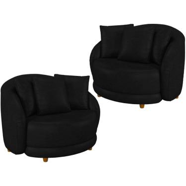 Imagem de Kit 2 Poltronas Decorativas Pes Madeira Maly Corano TCS 724 Moll